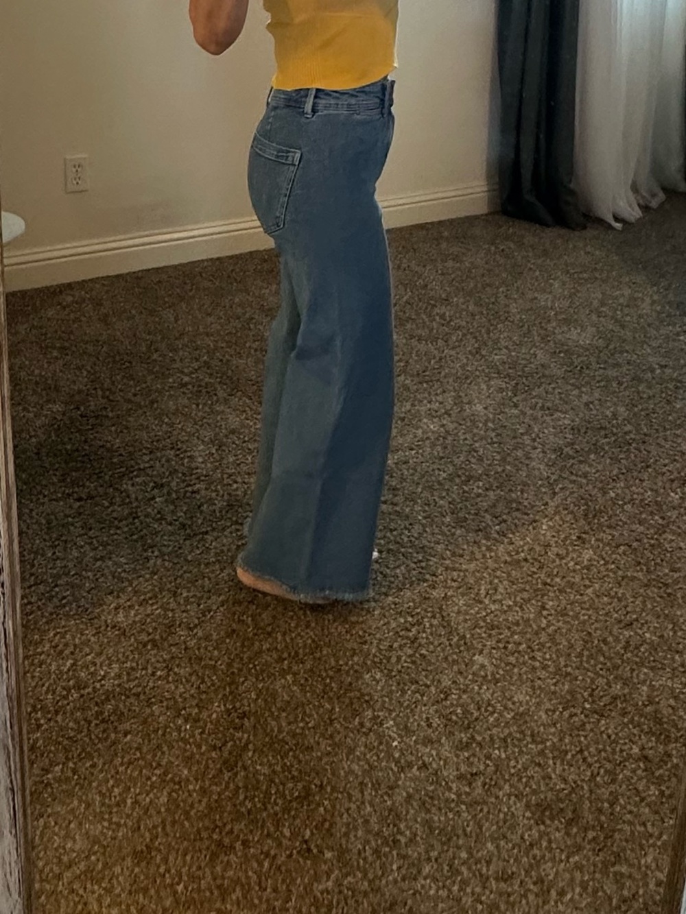 stradivarius Medium Blue Wide-Leg High-Rise Jeans
